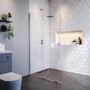 1200mm Chrome Frameless Sliding Door Shower Enclosure 8mm Glass + Wall Support Bar - Denver