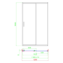 1200mm Chrome Frameless Sliding Door Shower Enclosure 8mm Glass + Wall Support Bar - Denver