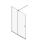1200mm Black Sliding Door Shower Enclosure + Wall Support Bar 8mm Glass - Denver