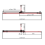1200mm Black Sliding Door Shower Enclosure + Wall Support Bar 8mm Glass - Denver