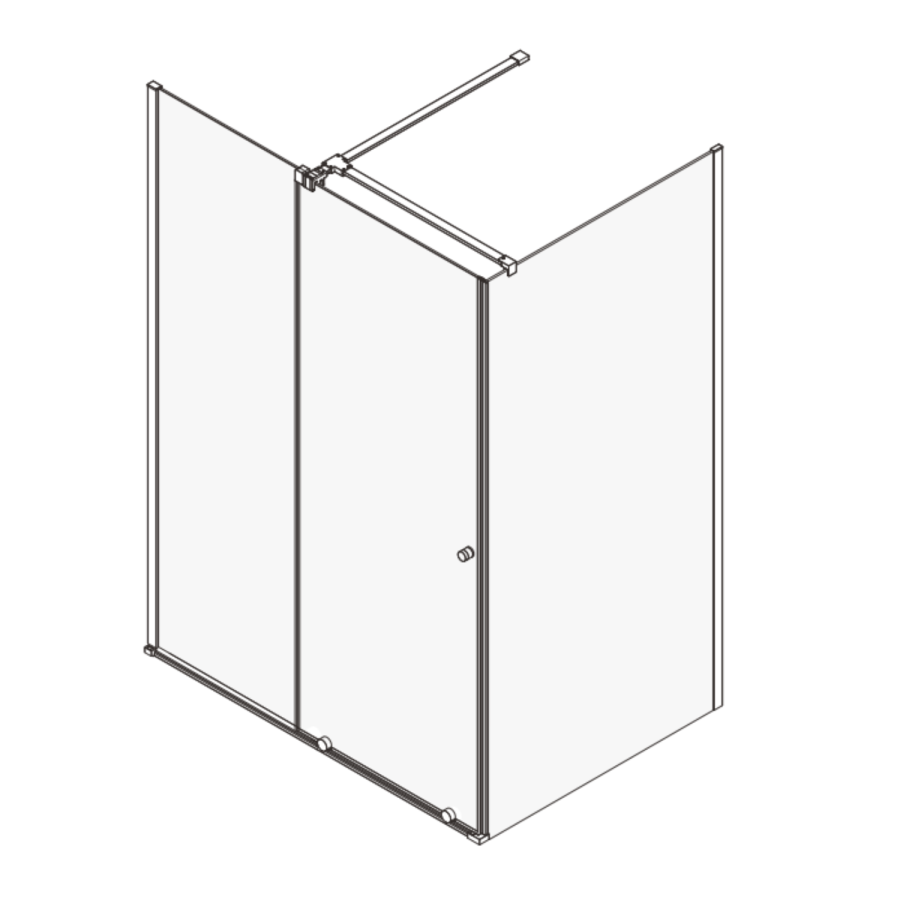 1200x900mm Chrome 8mm Glass Rectangular Frameless Sliding Shower Enclosure - Denver