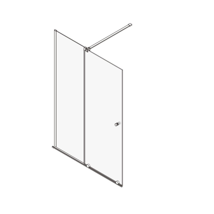 1400x800mm Chrome 8mm Glass Frameless Rectangular Sliding Shower Enclosure - Denver
