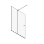 1400mm Black Sliding Door Shower Enclosure + Wall Support Bar 8mm Glass - Denver