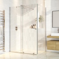 1400x800mm Chrome 8mm Glass Frameless Rectangular Sliding Shower Enclosure - Denver
