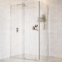 1400x800mm Chrome 8mm Glass Frameless Rectangular Sliding Shower Enclosure - Denver
