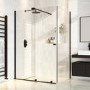 1400x800mm Black 8mm Glass Rectangular Frameless Sliding Shower Enclosure - Denver