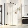 1400x800mm Black 8mm Glass Rectangular Frameless Sliding Shower Enclosure - Denver