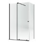 1400x800mm Black 8mm Glass Rectangular Frameless Sliding Shower Enclosure - Denver