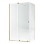 1400x900mm Brushed Brass 8mm Glass Frameless Rectangular Sliding Shower Enclosure - Denver