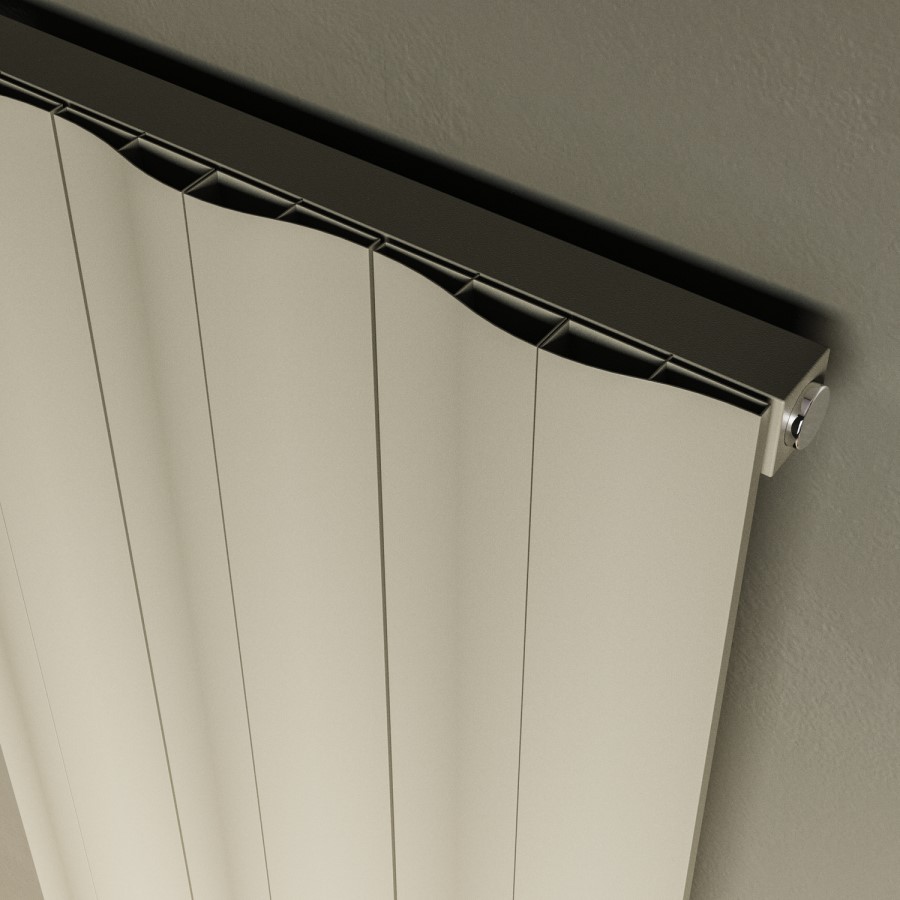 Beige Vertical Wave Designer Single Panel Radiator 1600 x 490mm - Elbrus