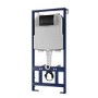1168mm Wall Hung Toilet Frame with Gunmetal Pneumatic Dual Flush Plate & Concealed Cistern - Elira