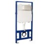 Wall Hung Toilet with Soft Close Toilet Seat, Brushed Bronze Pneumatic Flush Plate, 1168mm Frame & Cistern - Alcor