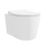 Wall Hung Toilet with Soft Close Toilet Seat, Brushed Bronze Pneumatic Flush Plate, 1168mm Frame & Cistern - Alcor