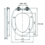 Wall Hung Toilet with Soft Close Toilet Seat, Brushed Bronze Pneumatic Flush Plate, 1168mm Frame & Cistern - Alcor