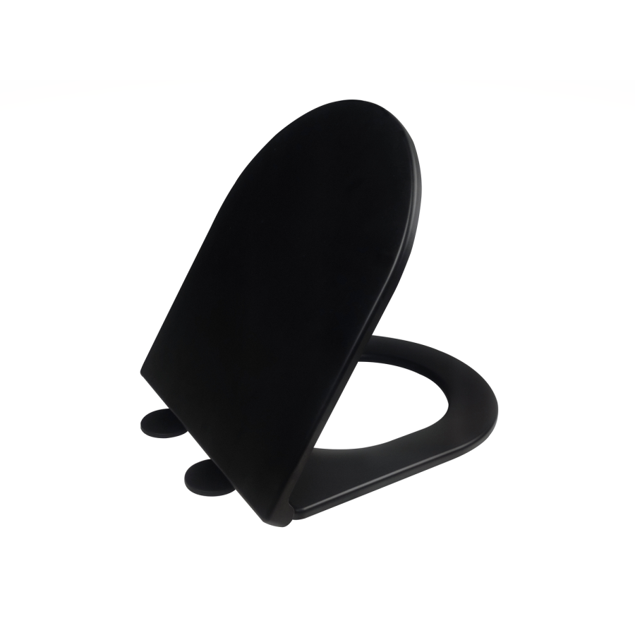 Matt Black Wall Hung Toilet with Soft Close Toilet Seat, Gunmetal Pneumatic Flush Plate, 1168mm Frame & Cistern - Newport