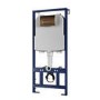 Wall Hung Toilet with Soft Close Toilet Seat, Brushed Bronze Flush Plate, 1168mm Frame & Cistern - Albi