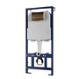 Wall Hung Toilet with Soft Close Toilet Seat, Brushed Bronze Pneumatic Flush Plate, 1168mm Frame & Cistern - Alcor