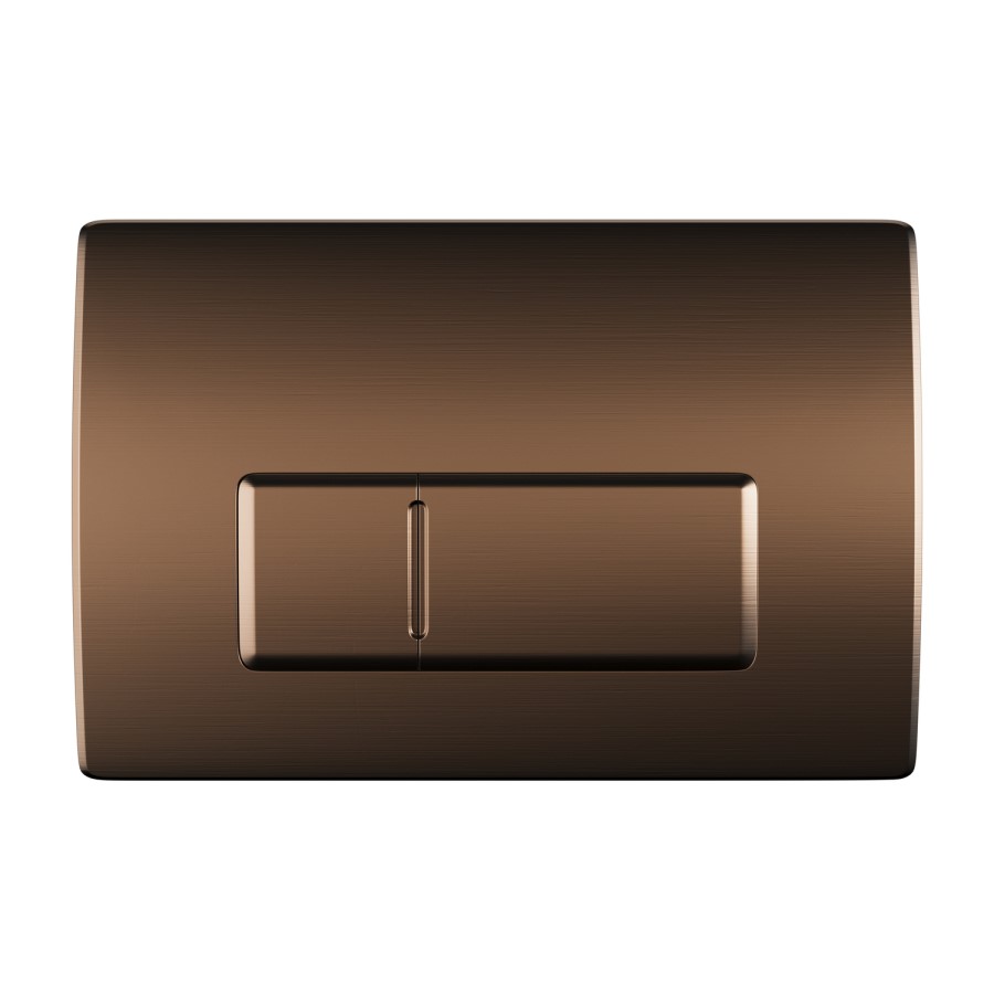 Wall Hung Toilet with Soft Close Toilet Seat, Brushed Bronze Pneumatic Flush Plate, 1168mm Frame & Cistern - Alcor