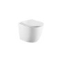 Wall Hung Rimless Toilet with Soft Close Seat, Gunmetal Pneumatic Flush Plate, 820mm Frame & Cistern – Roma