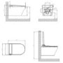 Wall Hung Smart Bidet Toilet with Heated Seat & Gunmtal Pneumatic Flush Plate, 1168mm Frame & Cistern - Purificare