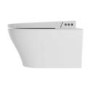 Wall Hung Smart Bidet Toilet with Heated Seat & Gunmtal Pneumatic Flush Plate, 1168mm Frame & Cistern - Purificare