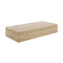 560mm Wood Effect Wall Hung Floating Vanity Shelf and Black Basin - Evora