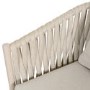 4 Seater Real Teak Round Garden Dining Set with Beige Rope Chairs