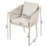 4 Seater Real Teak Round Garden Dining Set with Beige Rope Chairs
