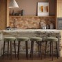 Set of 4 Sage Green Velvet Kitchen Counter Stools with Walnut Legs - Gatsby