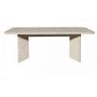 Large Rectangular Beige Marble Effect Extendable Dining Table Set with 6 Mink Velvet Chairs - Seats 6 - Geneva
