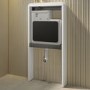 Back to Wall Toilet with White Glass Cabinet, Cistern & Pneumatic Dual Flush Button - Roma