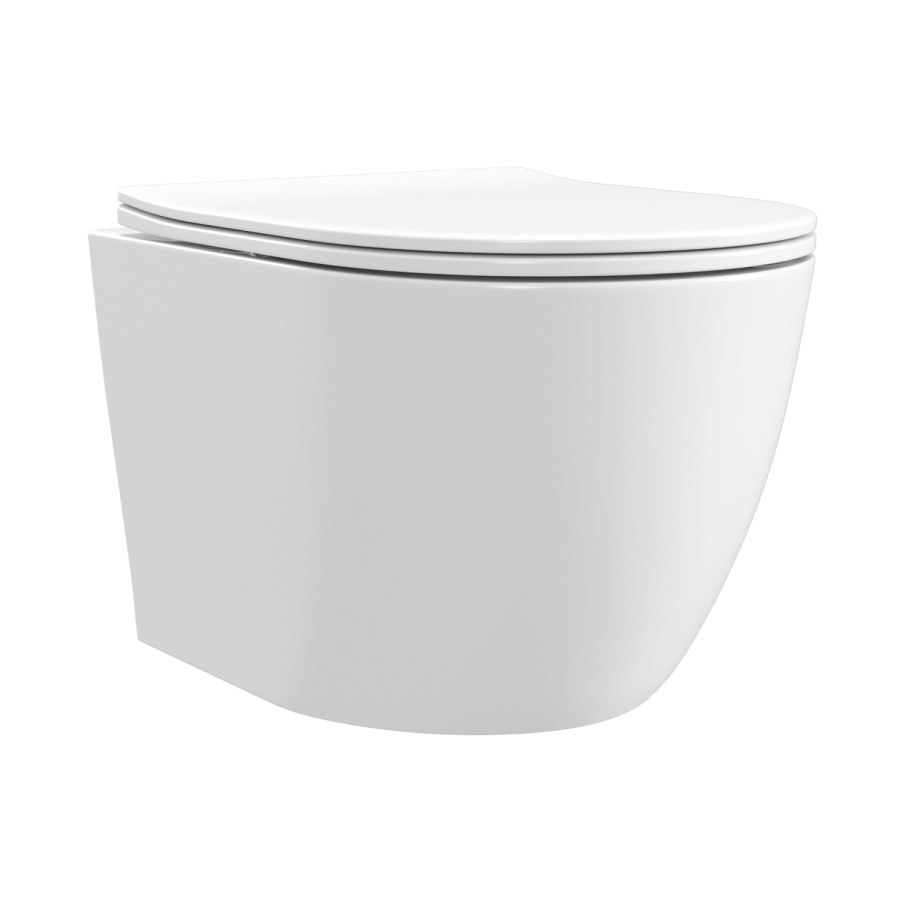 Wall Hung Rimless Toilet with Soft Close Seat – Roma