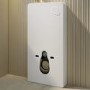 Wall Hung Toilet with White Glass Cabinet, Cistern & Pneumatic Dual Flush Button - Albi