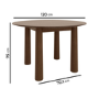 Round Walnut Dining Table with Flared Legs - Seats 4 - Hana