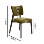 Round Walnut Dining Table Set with 4 Olive Green Velvet Curved Back Dining Chairs - Seats 4 - Hana