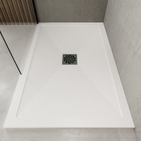 1200x800mm Rectangular Anti-Slip 25mm Slimline White Stone Resin Shower Tray – Harmony