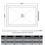 1500x800mm Rectangular 25mm Slimline White Stone Resin Shower Tray – Harmony