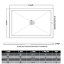 1700x800mm Rectangular 25mm Slimline White Stone Resin Shower Tray – Harmony