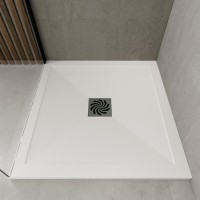 800x800mm Square 25mm Slimline White Stone Resin Shower Tray – Harmony