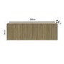 Multifunctional Small Oak Ribbed Floating TV Stand - TV's up to 55" - Hazel