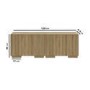 Multifunctional Small Oak Ribbed Floating TV Stand - TV's up to 55" - Hazel