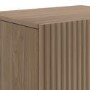 Multifunctional Walnut Ribbed Floating TV Stand - TV's up to 75" - Hazel