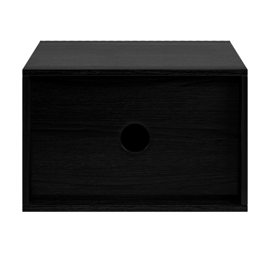 Multifunctional Small Black Ribbed Floating TV Stand - TV's up to 55" - Hazel
