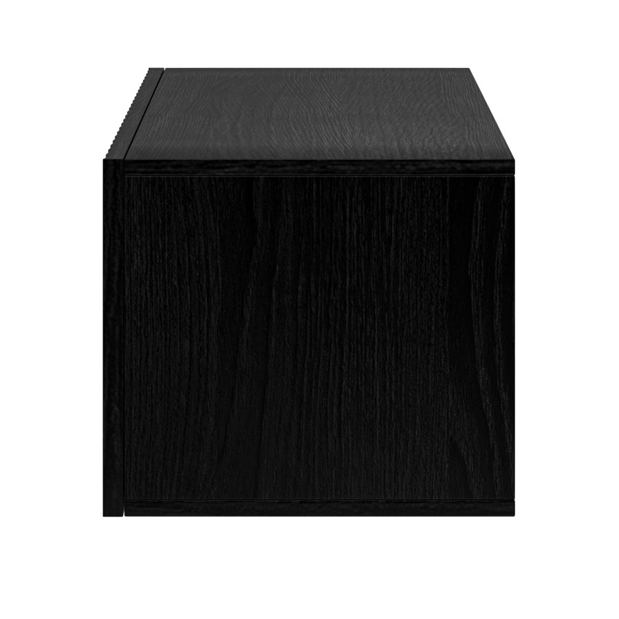 Multifunctional Small Black Ribbed Floating TV Stand - TV's up to 55" - Hazel