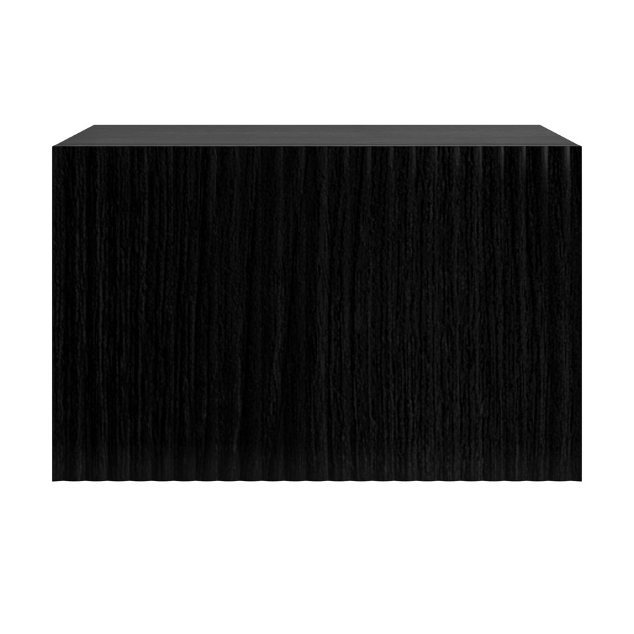 Multifunctional Small Black Ribbed Floating TV Stand - TV's up to 55" - Hazel