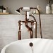 Brushed Bronze Freestanding Bath Shower Mixer Tap with Stand Pipes - Helston