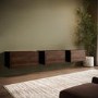 Walnut Floating Wall Mounted TV Stand - TV's up to 75" - Hiro