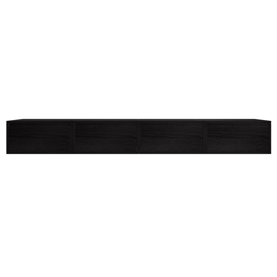 Large Black Floating Wall Mounted TV Stand - TV's up to 85" - Hiro