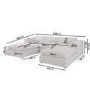 Beige Boucle 5 Seater U-Shape Sofa - Hudson