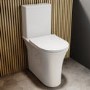 Close Coupled Closed Back Comfort Height Toilet with Soft Close Seat and Chrome Push Button - Indiana